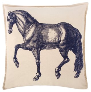 Equus 18x18 Pillow, Ink