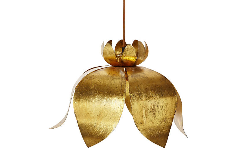 Jasmin Lotus Pendant - Gold Leaf