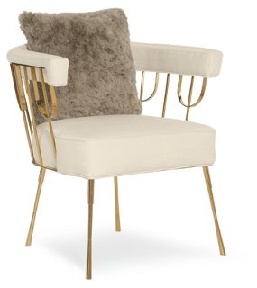 Lena Accent Chair - Cream - Caracole