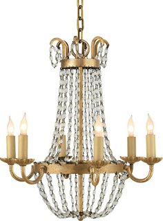 Paris Flea Market 6-Lt Chandelier, Iron