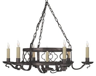 Margarite 7-Light Chandelier, Aged Iron - Come get ideas to Steal this Look: Laid Back Cali Slightly Boho Chic in HOME AGAIN With Reese Witherspoon. 