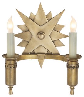 Miguel 2-Light Sconce - Brass - Visual Comfort & Co.