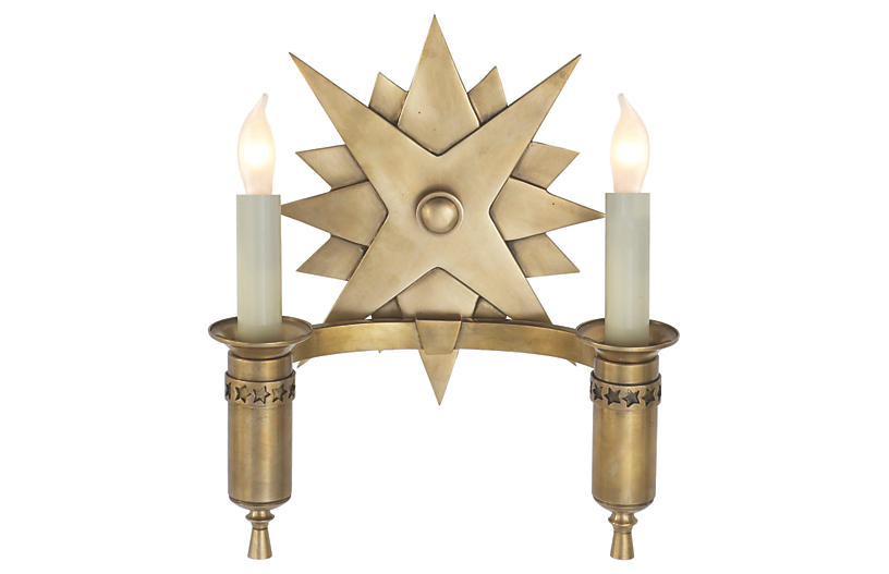 Miguel 2-Light Sconce - Brass - Visual Comfort & Co.