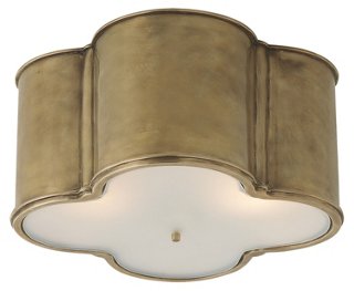 Basil Large Flush Mount - Natural Brass - Visual Comfort & Co.