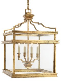 Mykonos Medium Lantern, Gilded Iron