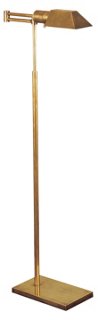 Swing-Arm Floor Lamp - Antiqued Brass - Visual Comfort & Co.