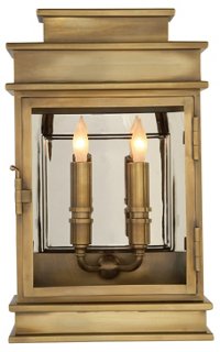 Two-Bulb Outdoor Linear Wall Lantern. #outdoorlighting #lanternsconce #wallsconce #traditionalstyle #lantern