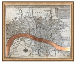 Real Rose Gold Leaf London Map