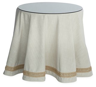 Eden Round Skirted Table, Cream