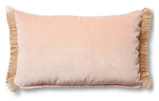blush velvet throw pillow
