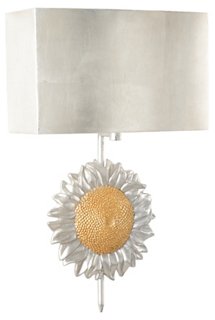 Sunflower Sconce - Distressed Silver/Gold