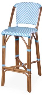 Adrie Rattan Barstool Spa Blue One Kings Lane