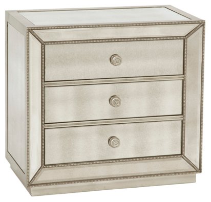 Christina Mirrored Nightstand Antiqued Silver One Kings Lane