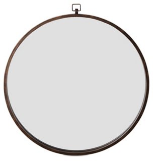 Quinn 36" Wall Mirror, Antiqued Bronze
