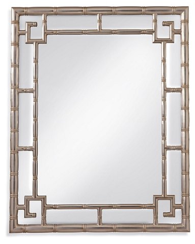 Cora Wall Mirror Silver Leaf One, Silver Bamboo Frame Wall Mirror