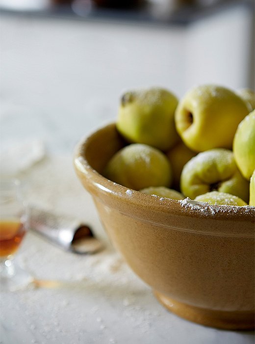 Keep an eye out for quinces at your local farmers’ market—the golden yellow fruit comes into season starting in late October.
