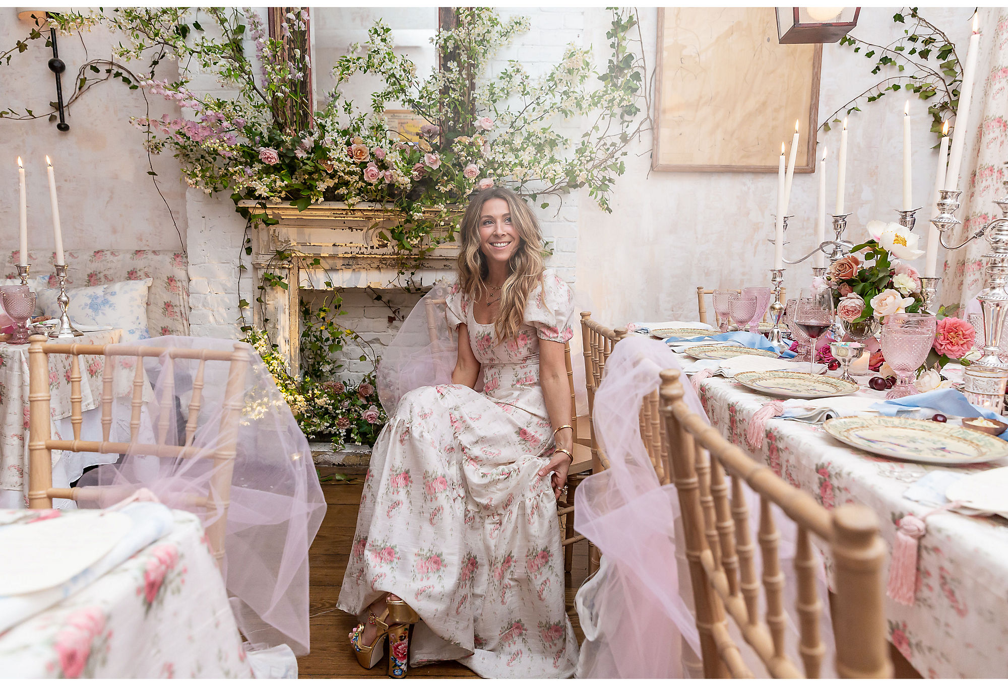 Rebecca’s world is filled with floral prints and romantic overtones.
