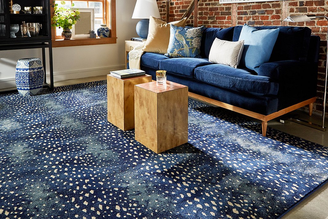 The best-selling Fauna rug adds just the right note of glamour for Curator style. Find the sofa here.
