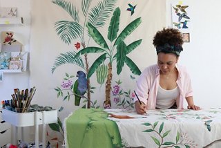 Artist Diane Hill at work
