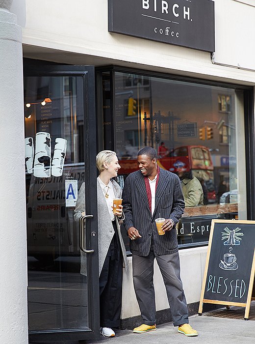 The couple stop by one of their favorite local spots.
