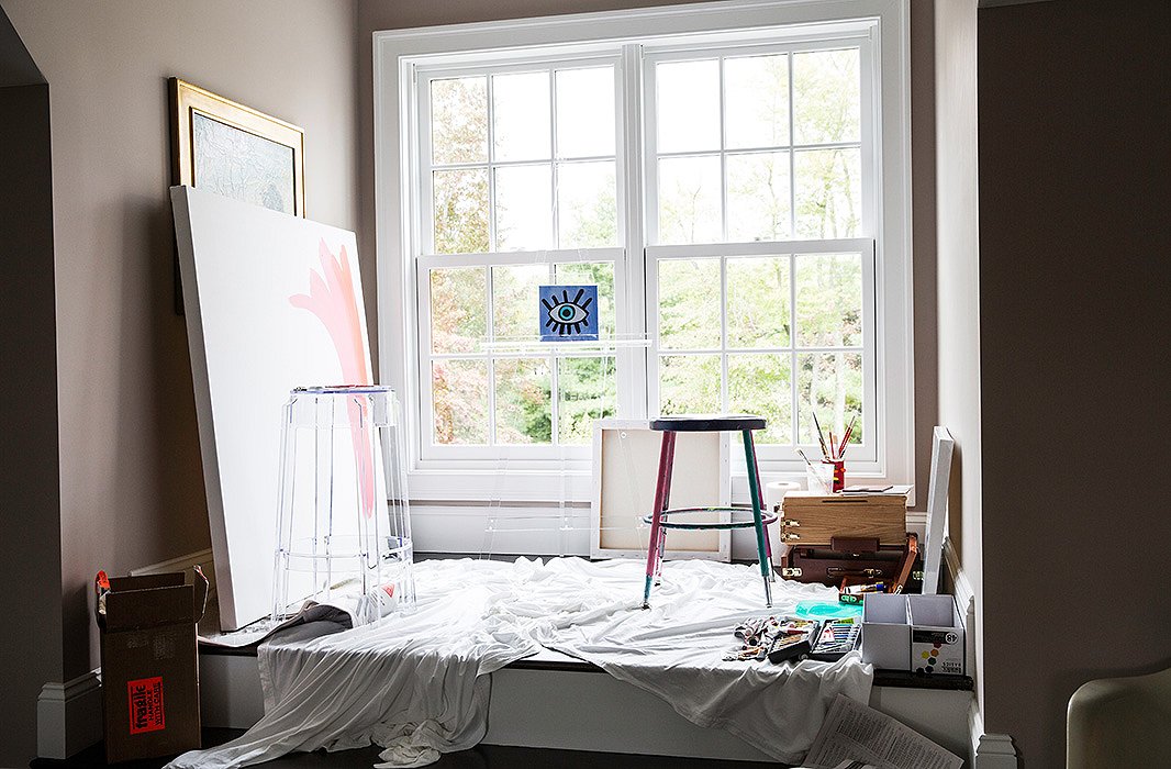 All you really need to create a painting studio is loads of natural light.
