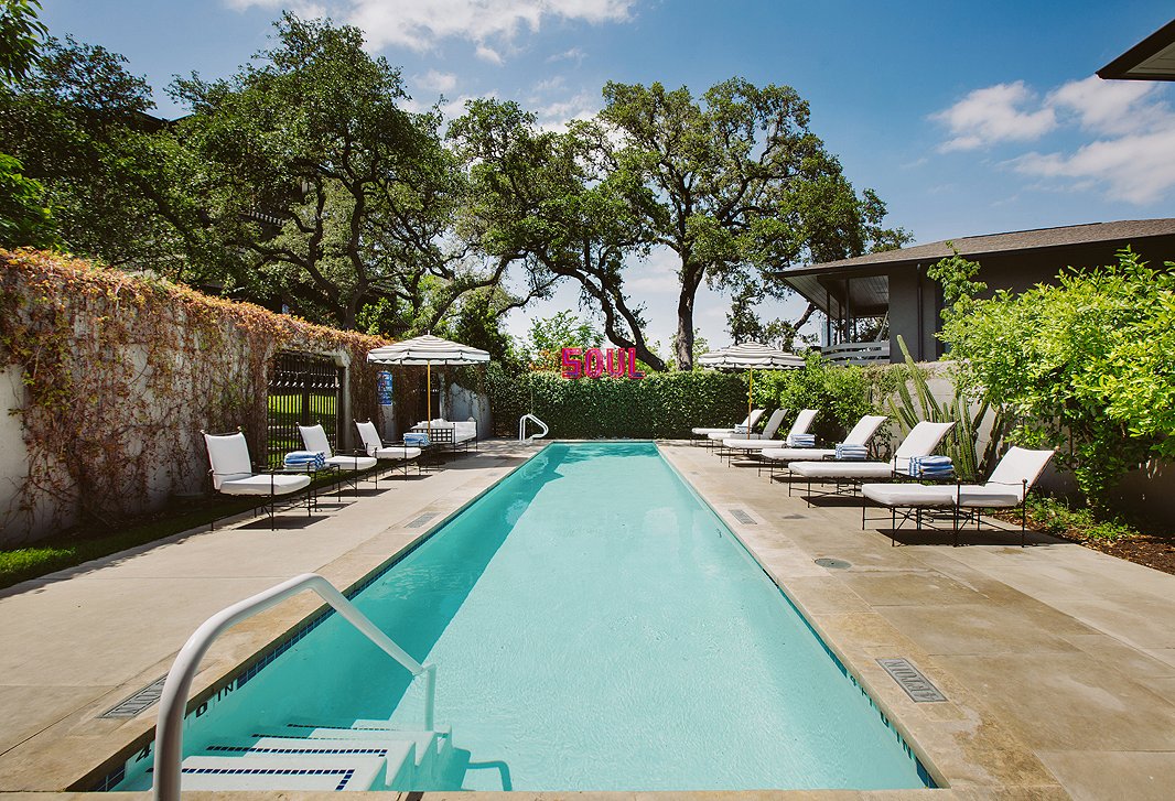 The pool? Fifty-feet-long heated bliss. The patio furniture? Luxuriously Riviera in feel. The “soul”? The hotel’s unofficial mantra, in a word.
