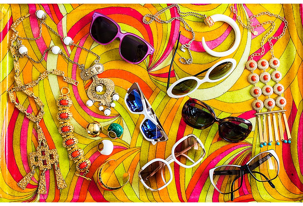 Just some of Trina’s treasure trove of vintage sunglasses and jewelry.
