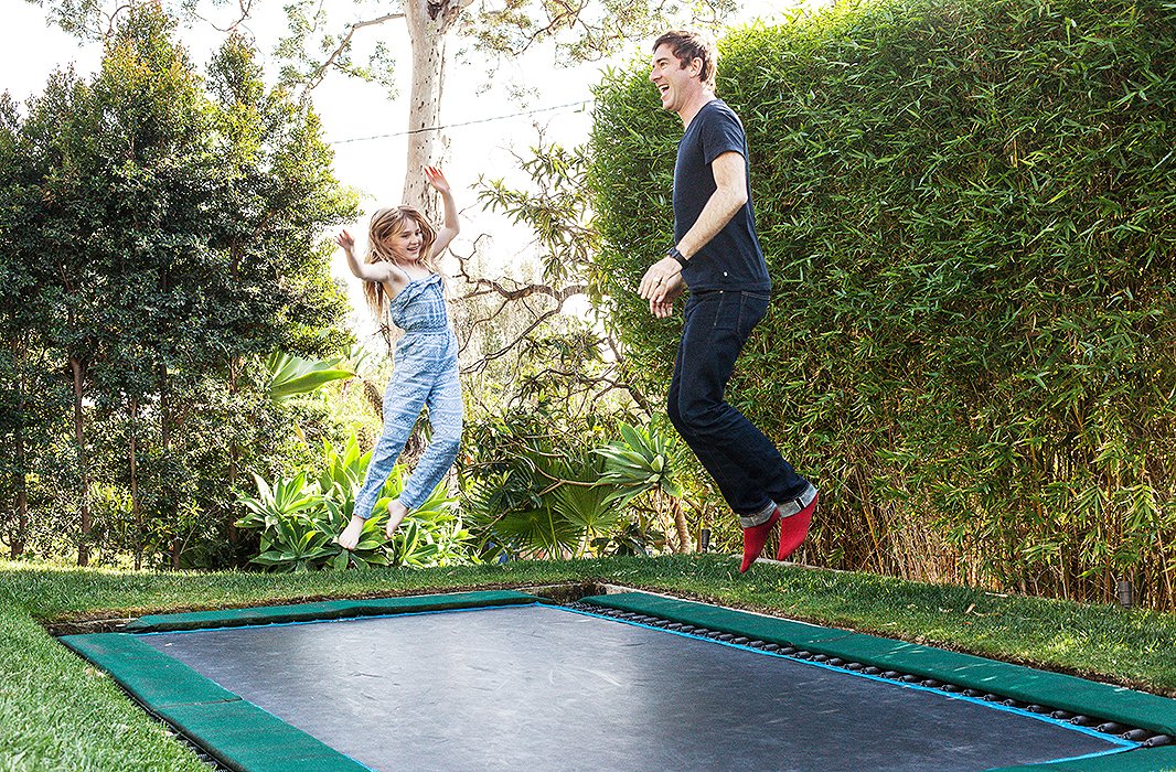 The trampoline, where David and Liz resolve any arguments, is a guaranteed crowd-pleaser. “Trampoline sounds like an age thing, but it’s not age specific,” laughs David. “We’ve had Jeanne Tripplehorn jumping up and down on it refusing to sit down to dinner.”
