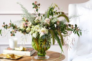 Kinship - Fresh Flower Arrangement in Vintage-inspired Vase, JoyAvenue