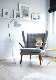 reading chair and lamp