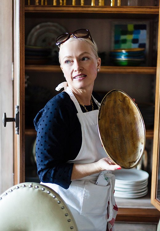 Lulu always takes a peek at what her clients have stashed in their china cabinets and sideboards, then works as many pieces into her meal service as possible.
