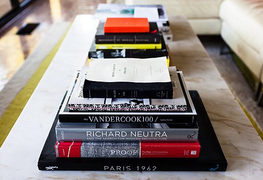 When choosing books, look for ones in the same color family or in complementary colors. This makes styling so much easier. Photo by Nicole LaMotte.
