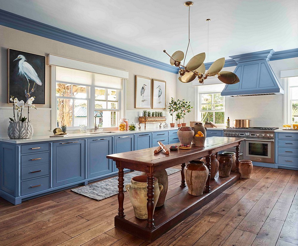 This glam black and white kitchen balances family practicality