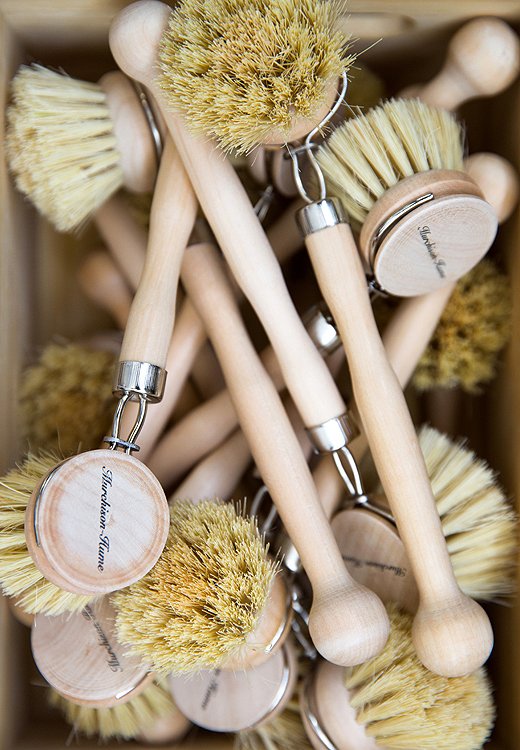 Max is all about having the right tool for the job. She uses these natural-bristle dish brushes to give even china and glassware a good scrubbing.
