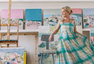 Teil in her studio.
