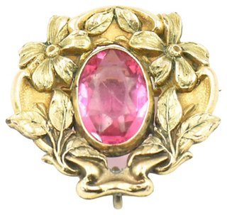 Floral Art Nouveau Costume Pin Pendant