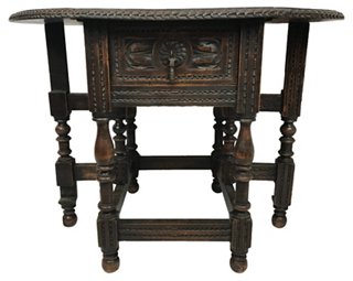 Heather Cook Antiques Small English Drop Leaf Side Table One Kings Lane A great place to grab a bite, do some sewing, or have the kids do. one kings lane