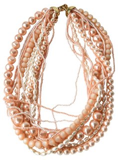 Napier Peach Faux-Pearl Necklace - Sarara Vintage Couture