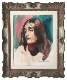 Antiquarian Art Company Portrait Of A Woman By Emile Kosa Jr