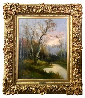 French Landscape Painting By T Walter Antiquarian Art Company