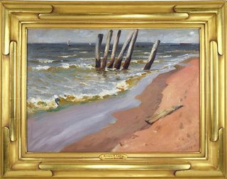Antiquarian Art Company 1910 Seascape By Herman Magnusun Linding