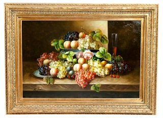 Giltwood Frame Oil Canvas Painting La Maison Supreme Top