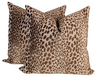 Chocolate Velvet Cheetah Pillows Pair Ivy And Vine Brands