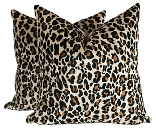 Onyx Chenille Leopard Print Pillows Pr Ivy Vine Top Vintage