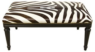 Rare And Worthy Zebra Painted Cowhide Ottoman One Kings Lane