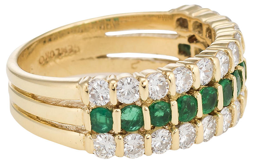 Sophie Jane Jewels - 18K Gold, Diamond & Emerald Ring | One Kings Lane