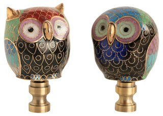 Pythagoras Place - Cloisonné Owl Lamp Finials, Pair | One ... The simple, yet elegant designs are sure to attract the eye and make your home decor stand out.
