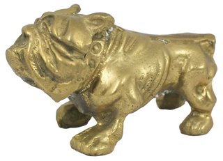brass bulldog statue
