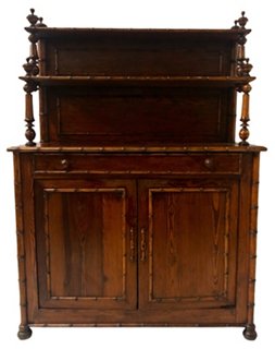 Von Meyer Ltd Antique Pine Faux Bamboo Cabinet One Kings Lane