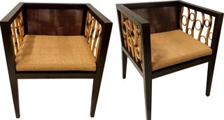 Von Meyer Ltd Mid Century Modern Bamboo Chairs Pair One Kings Lane